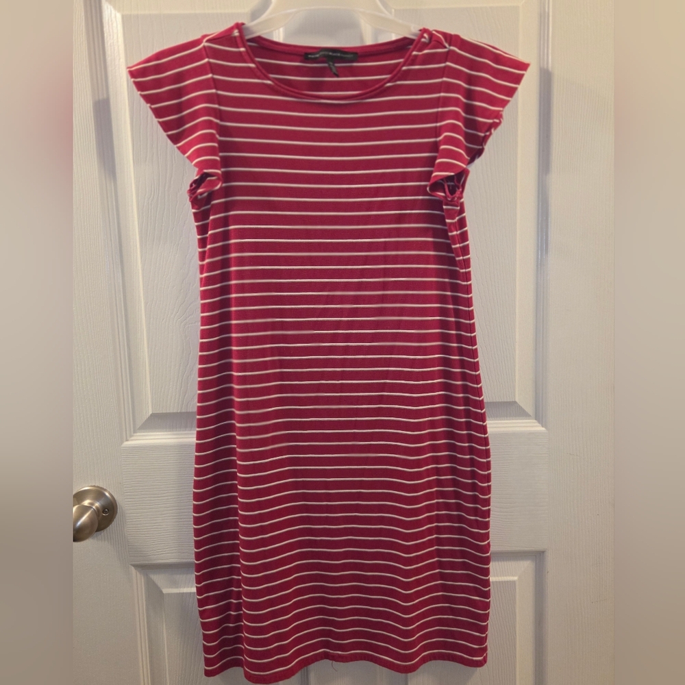 White House Black Market Pink and White Striped Top